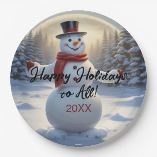 Holiday Snowman Paper Plates HAMbyWG 
