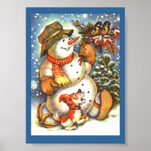 Holiday Snowman Poster