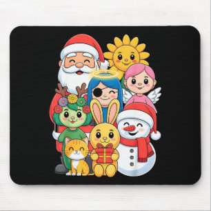 Holiday Snowman Santa Bunny Cat Angel Winter  Mouse Pad