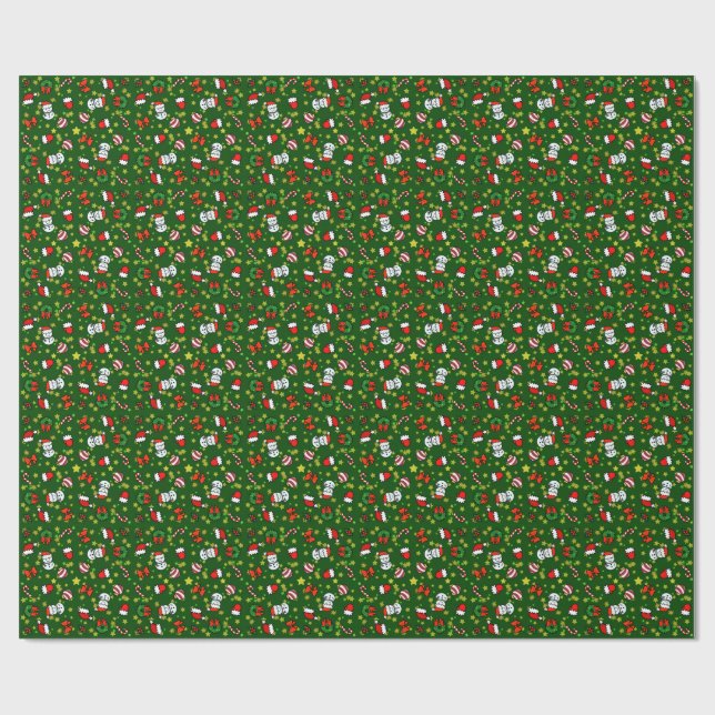 Holiday Snowman Wrapping Paper (Flat)
