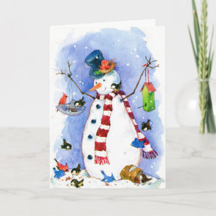 Holiday Snowman wth the Birds Card