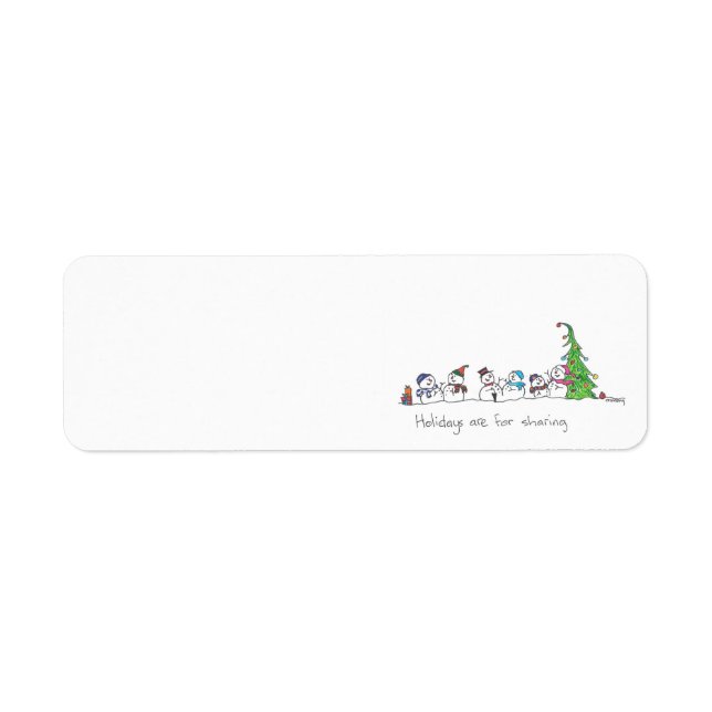 Holiday Snowmen Return Address Label (Front)