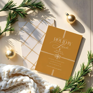 Holiday Soirée Elegant Christmas Bow Present Invitation