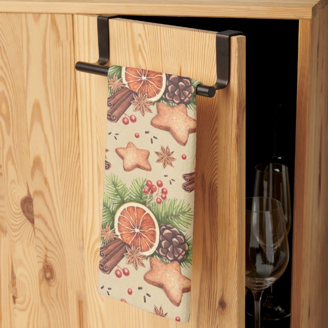 Holiday Spice Kitchen Towel (Thirds Fold)