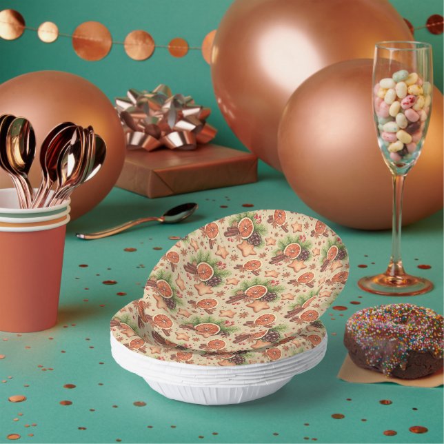 Holiday Spice Paper Bowls Paper Plate (Multi)