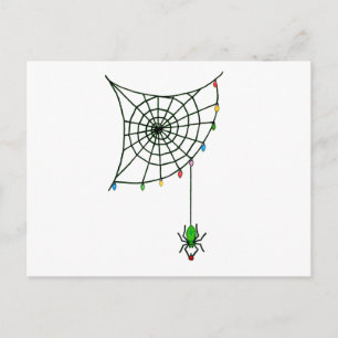 Holiday Spider Web and Lights Postcard