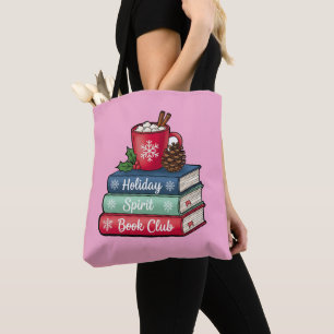 Holiday Spirit Book Club Tote Bag 
