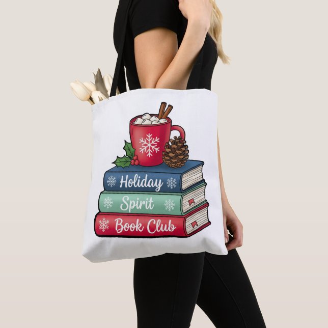 Holiday Spirit Book Club Tote Bag  (Close Up)