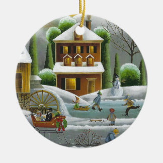 Holiday Spirit Ceramic Ornament