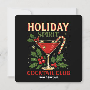 Holiday Spirit Cocktail Club Cheers Christmas Invitation
