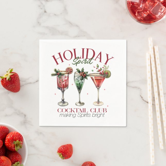 Holiday Spirit Cocktail Club Napkin (Insitu)