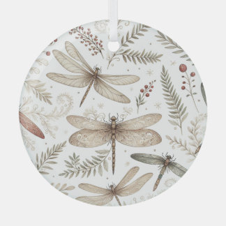 Holiday Spirit Dragonflies Glass Tree Decoration