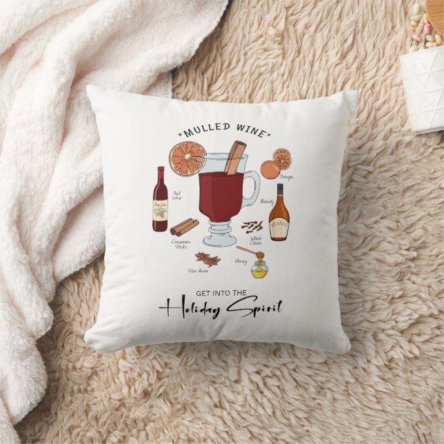 Holiday Spirit Mulled Wine Holiday Cushion (Blanket)
