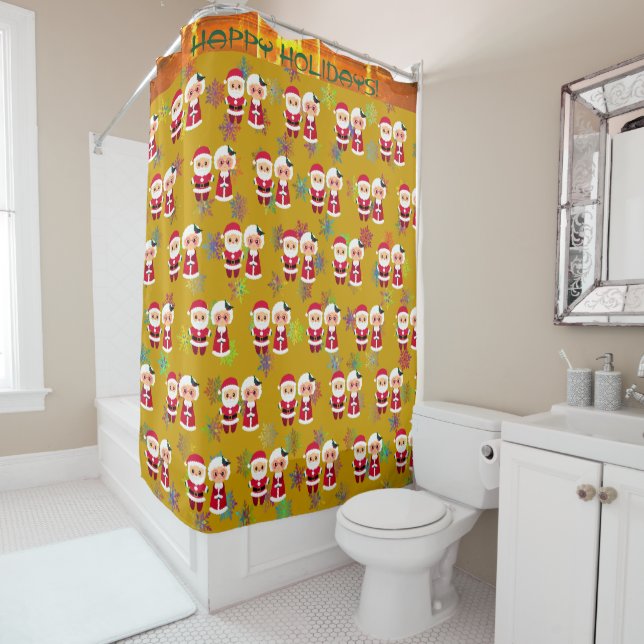 Holiday Spirit -New Year Shower Curtain (In Situ)