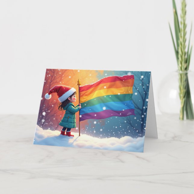 Holiday Spirit Rainbow Pride Flag Elf (Front)