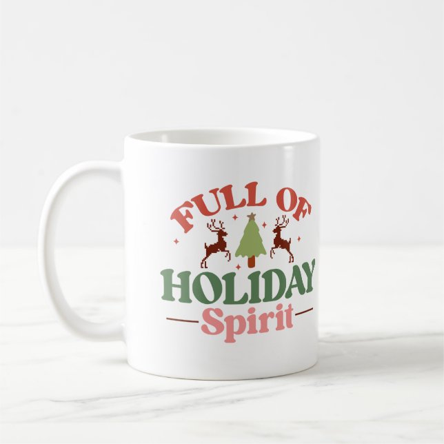 Holiday Spirit Retro Groovy Christmas Holidays Coffee Mug (Left)