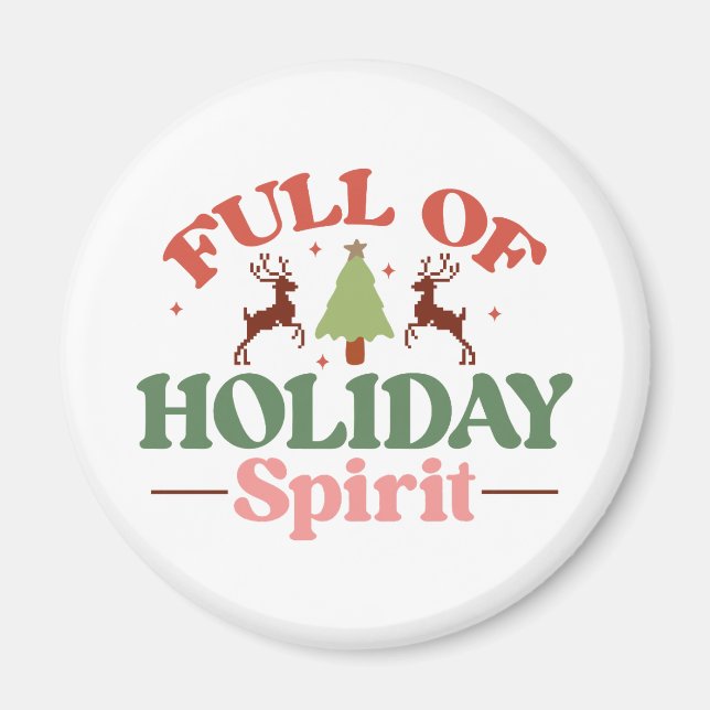 Holiday Spirit Retro Groovy Christmas Holidays Magnet (Front)
