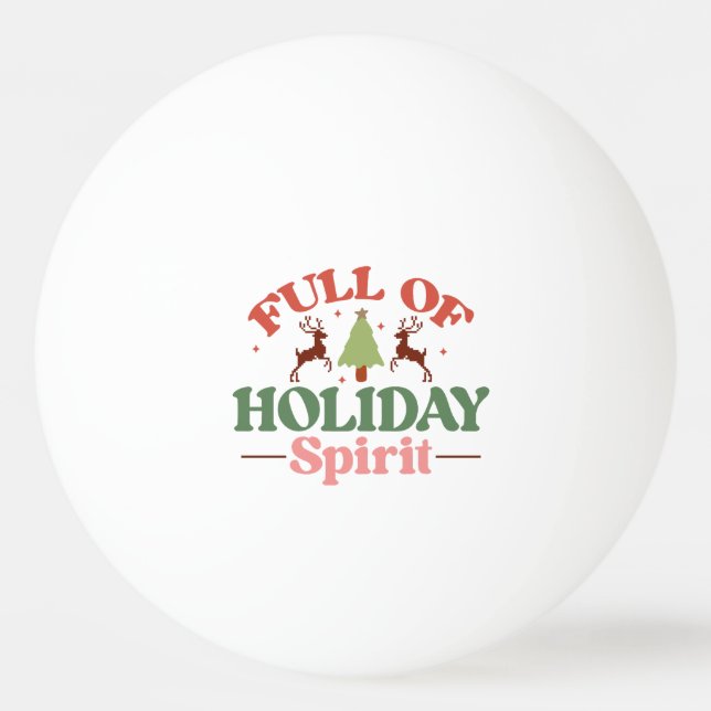 Holiday Spirit Retro Groovy Christmas Holidays Ping Pong Ball (Front)