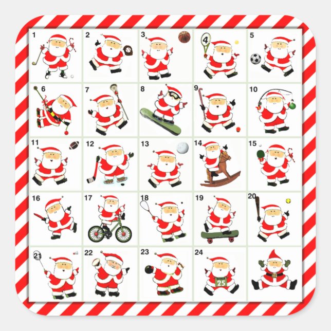 Holiday Sports Countdown Square Sticker (Front)