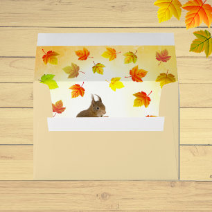 Holiday Squirrel & Fall Leaves Envelope