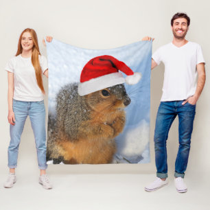 Holiday Squirrel Fleece Blanket