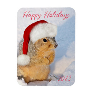 Holiday Squirrel Magnet