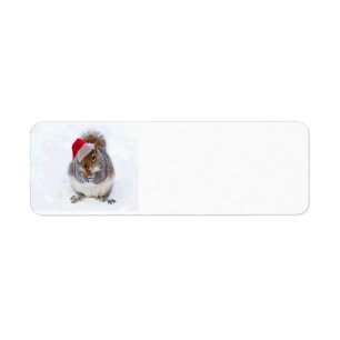 Holiday Squirrel Return Address Label