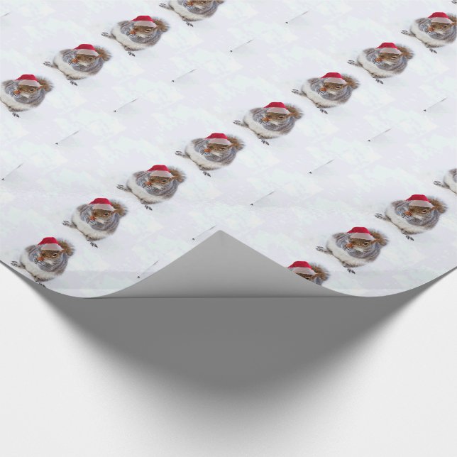 Holiday Squirrel Wrapping Paper (Corner)