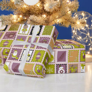 Holiday Stamps Christmas Wrapping Paper