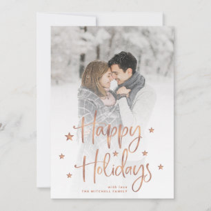 Holiday Stars   Handwritten Script and Photo Card