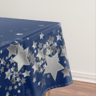 Holiday Stars Tablecloth "60x84"-Deep Blue