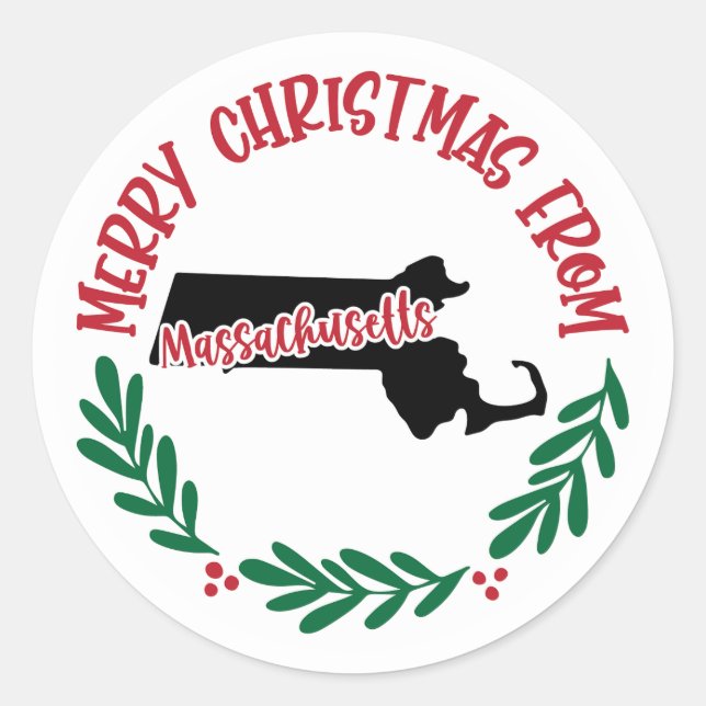 Holiday Sticker from Massachusetts (Front)