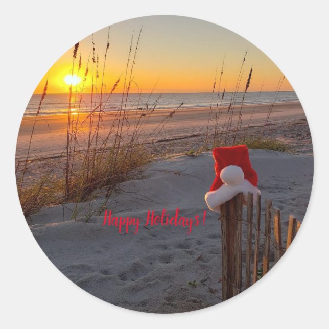 Holiday stickers of beach scene Amelia Island (Front)