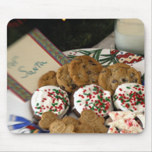 Holiday still life. Christmas cookies & milk for 2 Mouse Pad