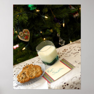 Holiday still life. Christmas cookies & milk for Poster