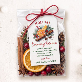 Holiday Stovetop Potpourri Simmer Kit Gift Tags
