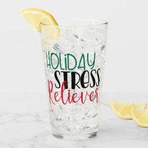 Holiday Stress Reliever Cool Chirstmas Drinking Glass