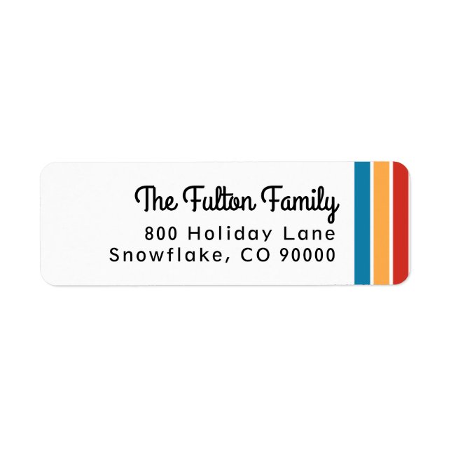 Holiday Stripe Return Address Label (Front)