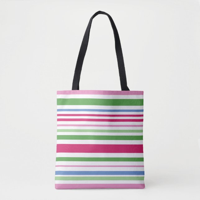 Holiday Stripe Tote Bag (Front)