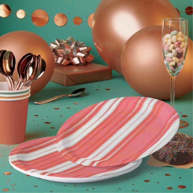 Holiday Stripes Paper Plate (Multi)