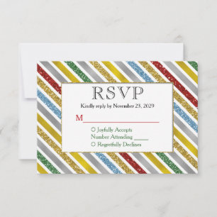 Holiday Stripes RSVP Wedding Response