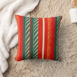 Holiday Stripes Throw Pillow