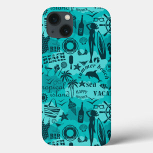 Holiday summer beach pattern iPhone 13 case
