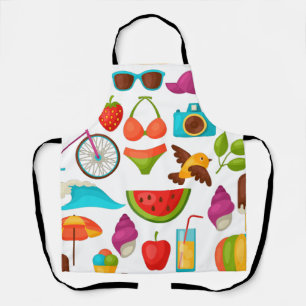 Holiday summer party beach pattern cute apron