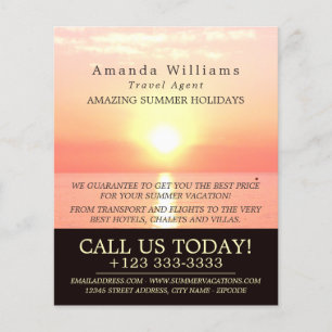 Holiday Sunset, Travel Agent Advertising Flyer