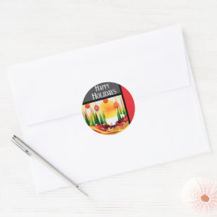 HOLIDAY SUNSHINE WITHIN THE PINES :) CLASSIC ROUND STICKER