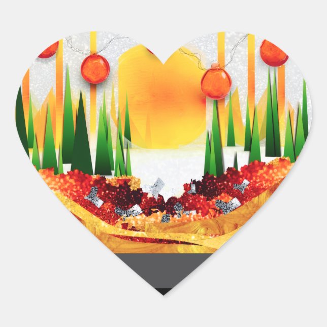 HOLIDAY SUNSHINE WITHIN THE PINES :) HEART STICKER (Front)