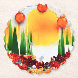 HOLIDAY SUNSHINE WITHIN THE PINES :) PAPER COASTER