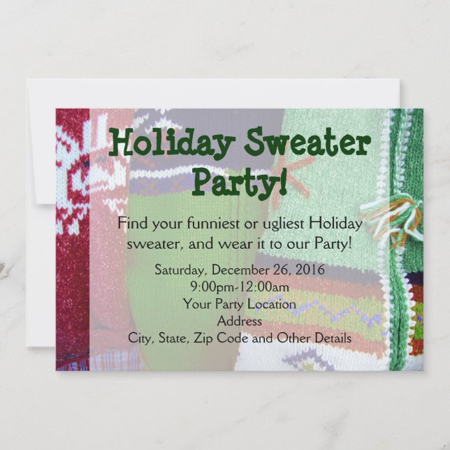 Holiday Sweater Party Invitations (Front)