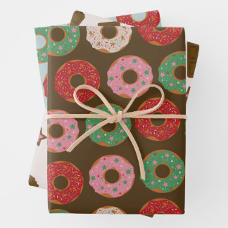 Holiday Sweets Chocolate Doughnuts Wrapping Paper Sheet